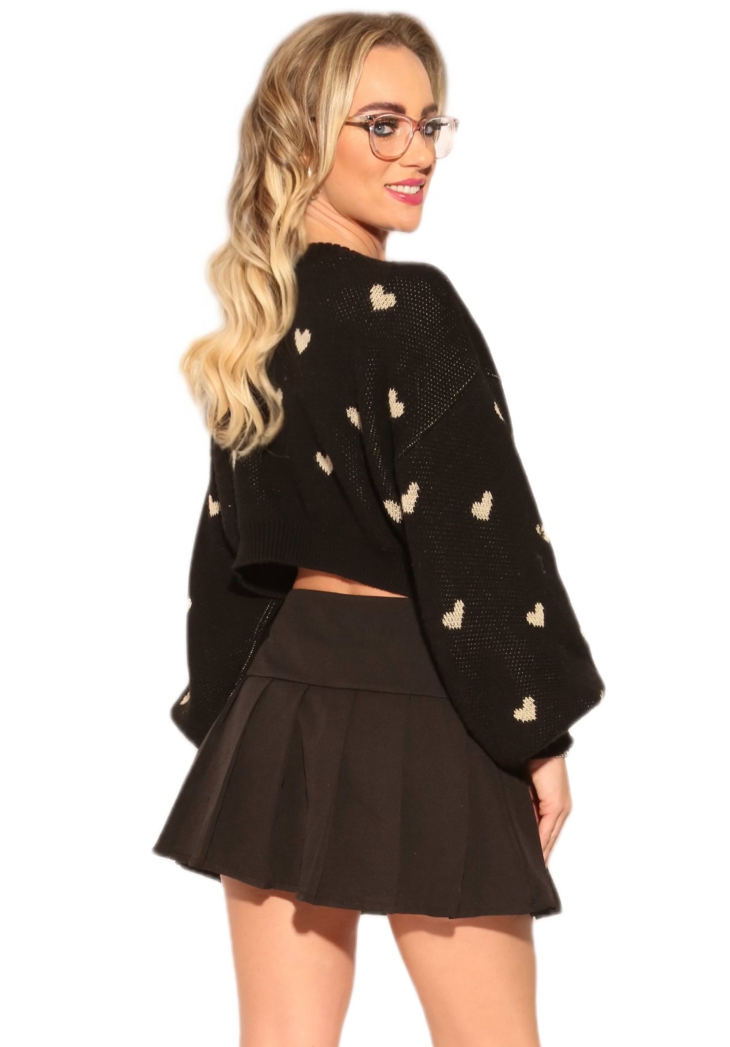 Sweetheart Knit Jumper – Black