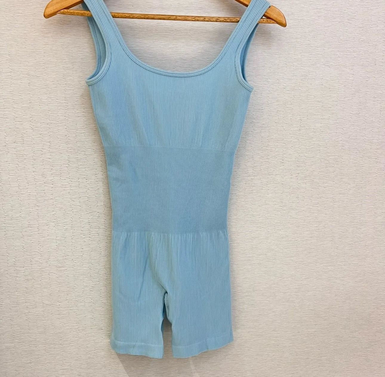 Ribbed Yoga Sports Sleeveless Bodycon Ruched Playsuit