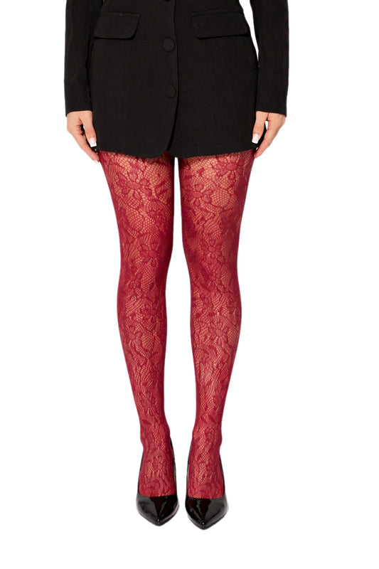 Lace floral tights